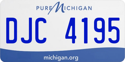 MI license plate DJC4195