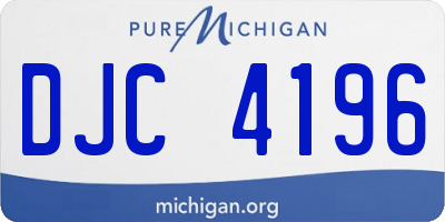 MI license plate DJC4196