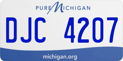 MI license plate DJC4207