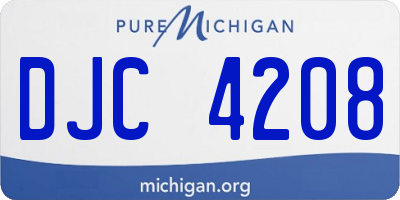 MI license plate DJC4208