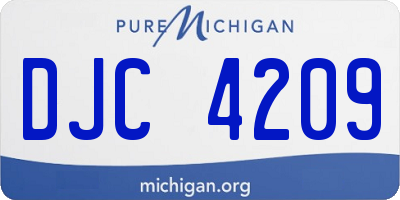 MI license plate DJC4209