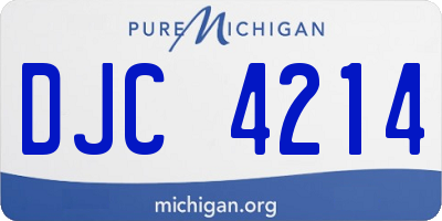 MI license plate DJC4214
