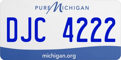 MI license plate DJC4222