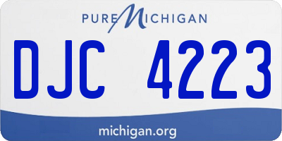 MI license plate DJC4223