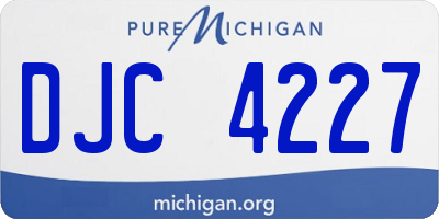 MI license plate DJC4227