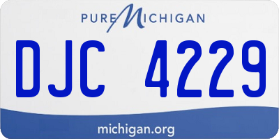 MI license plate DJC4229