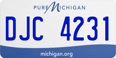 MI license plate DJC4231