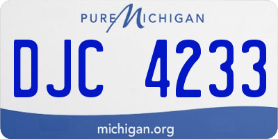 MI license plate DJC4233