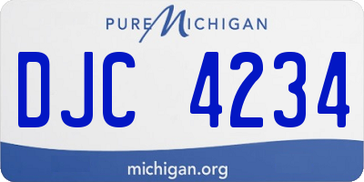 MI license plate DJC4234
