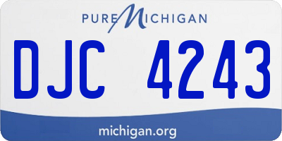 MI license plate DJC4243
