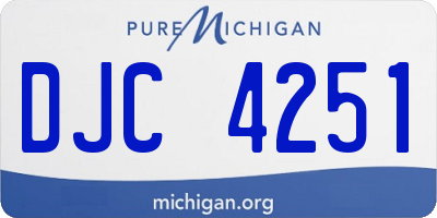 MI license plate DJC4251