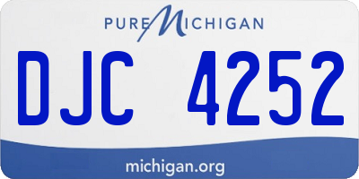 MI license plate DJC4252