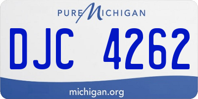 MI license plate DJC4262