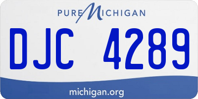 MI license plate DJC4289