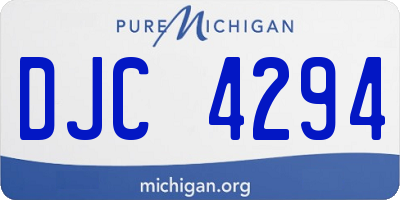 MI license plate DJC4294