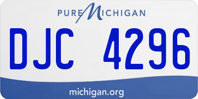 MI license plate DJC4296