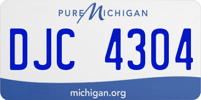 MI license plate DJC4304