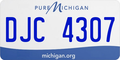 MI license plate DJC4307