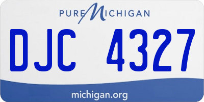 MI license plate DJC4327