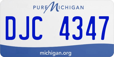 MI license plate DJC4347