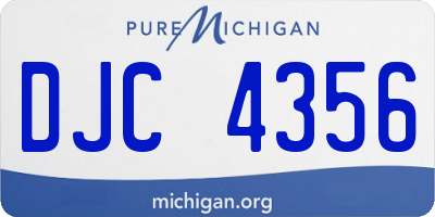 MI license plate DJC4356
