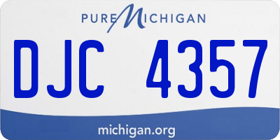 MI license plate DJC4357