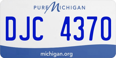 MI license plate DJC4370
