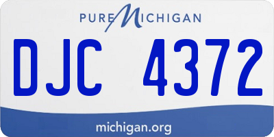 MI license plate DJC4372