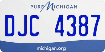 MI license plate DJC4387