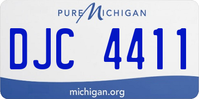 MI license plate DJC4411