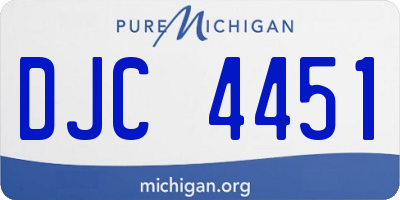 MI license plate DJC4451