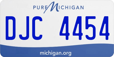 MI license plate DJC4454