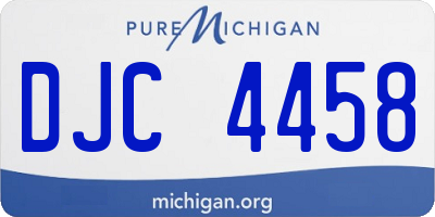 MI license plate DJC4458