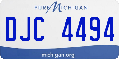 MI license plate DJC4494