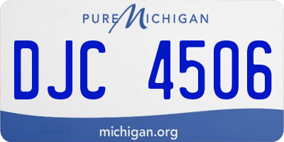 MI license plate DJC4506