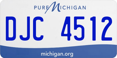 MI license plate DJC4512