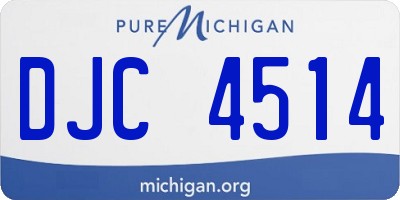 MI license plate DJC4514