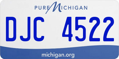 MI license plate DJC4522