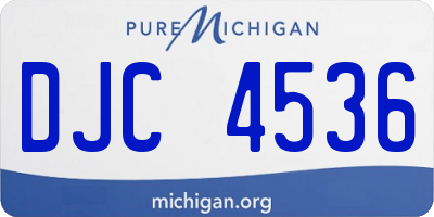 MI license plate DJC4536