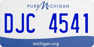 MI license plate DJC4541