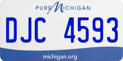 MI license plate DJC4593