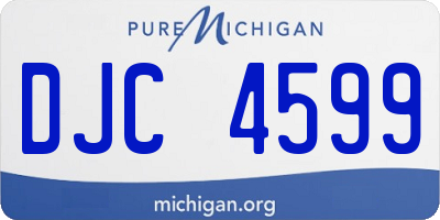 MI license plate DJC4599