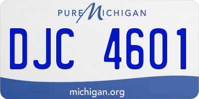 MI license plate DJC4601
