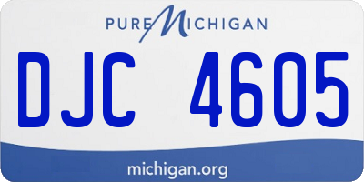 MI license plate DJC4605