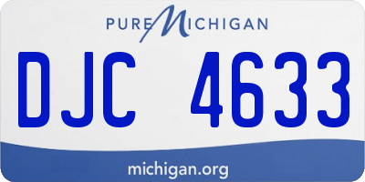 MI license plate DJC4633