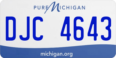 MI license plate DJC4643