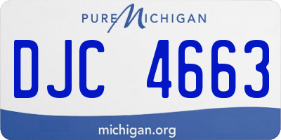 MI license plate DJC4663