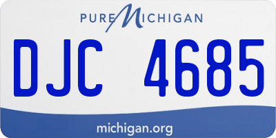 MI license plate DJC4685