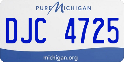 MI license plate DJC4725