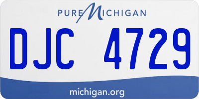 MI license plate DJC4729